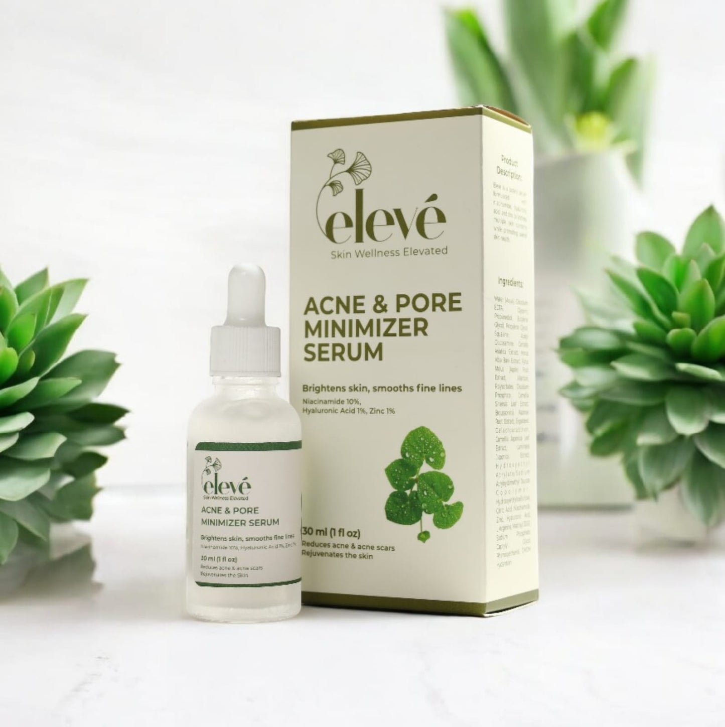 Eleve Acne & Pore Minimizer Serum – Niacinamide, Hyaluronic Acid & Zinc 30ml