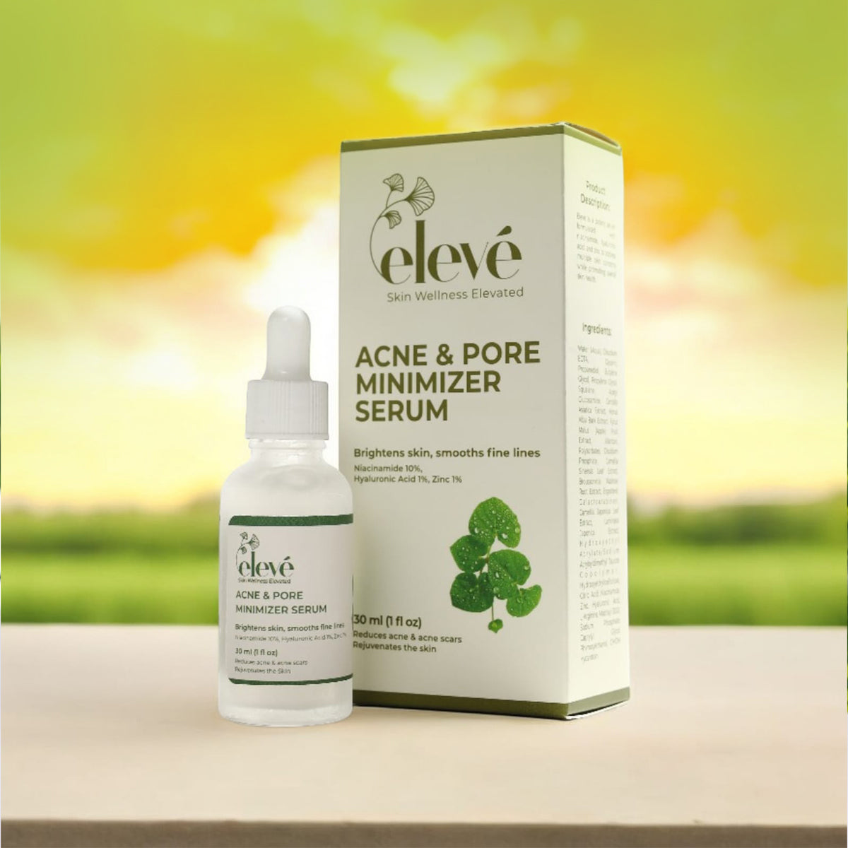 Eleve Acne & Pore Minimizer Serum – Niacinamide, Hyaluronic Acid & Zinc 30ml