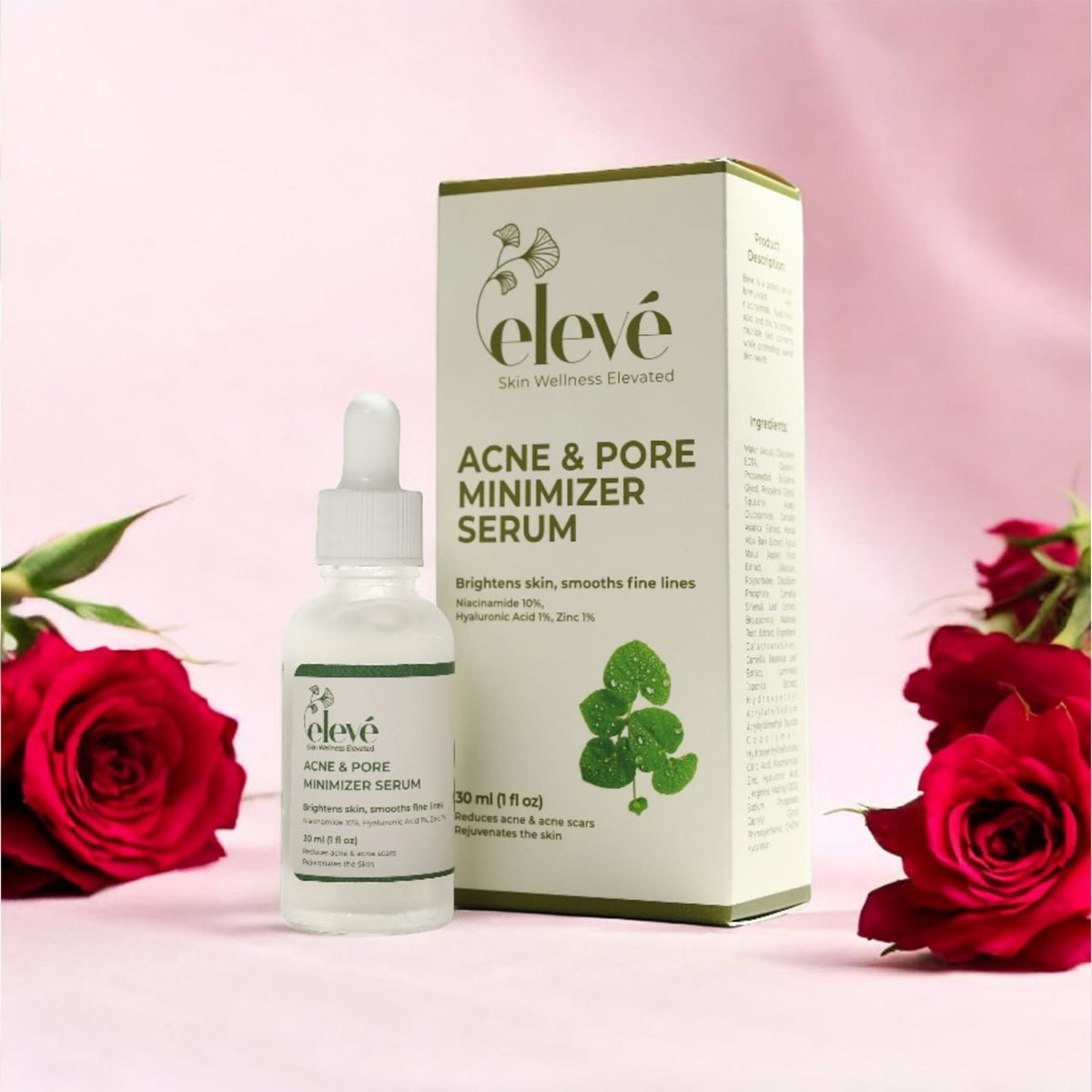 Eleve Acne & Pore Minimizer Serum – Niacinamide, Hyaluronic Acid & Zinc 30ml